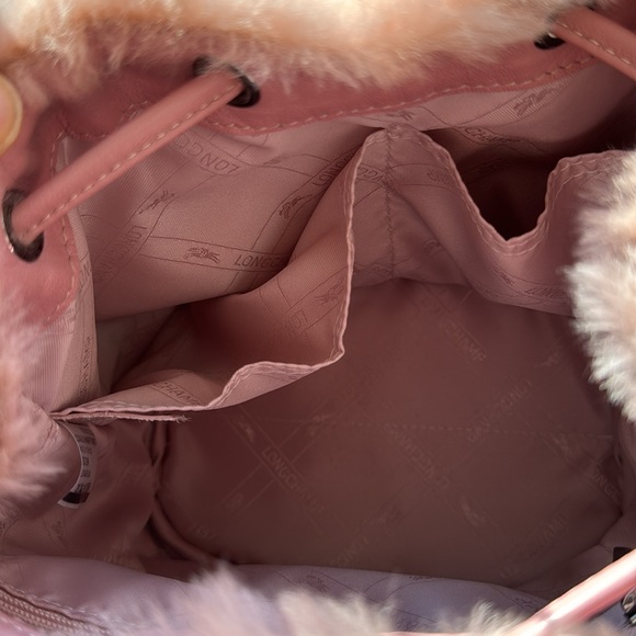 Longchamp Real Rabbit Fur Bucket Bag. Special Edition. Powder Pink/Blush color. - Picture 7 of 11